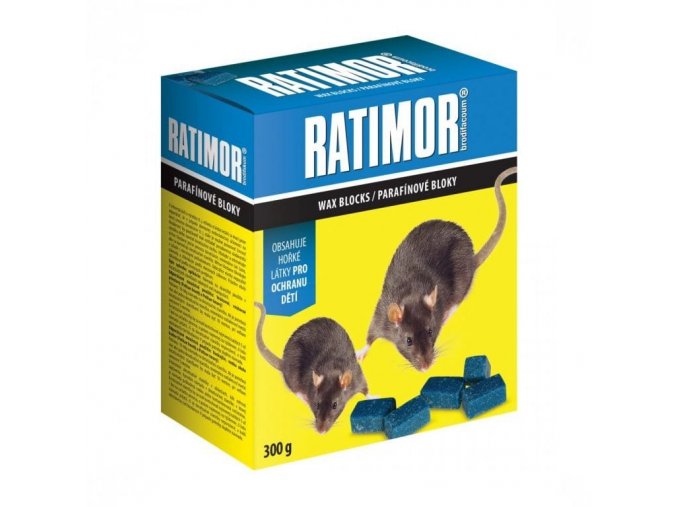 Ratimor parafínové bloky 300g - Přípravky proti hlodavcům