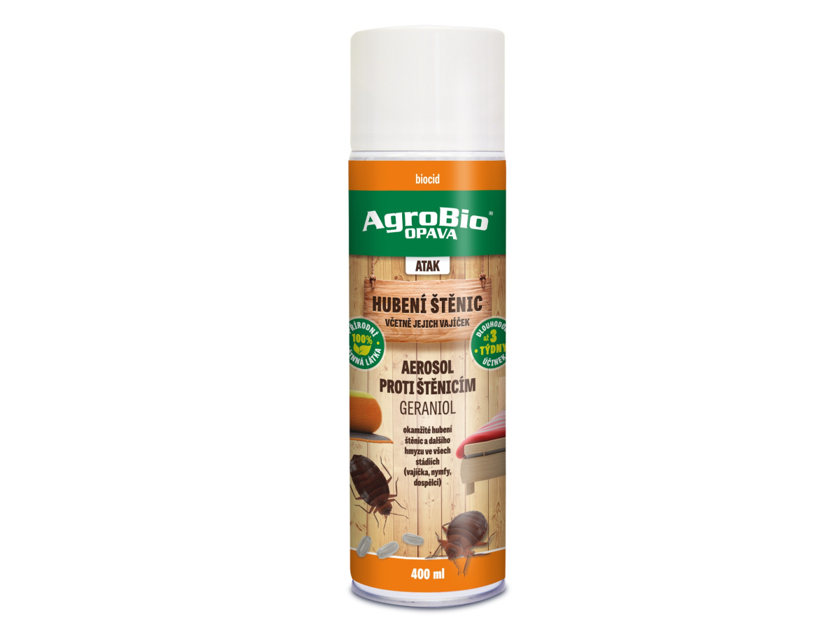 Levně AgroBio OPAVA ATAK Aerosol proti štěnicím GERANIOL 400 ml