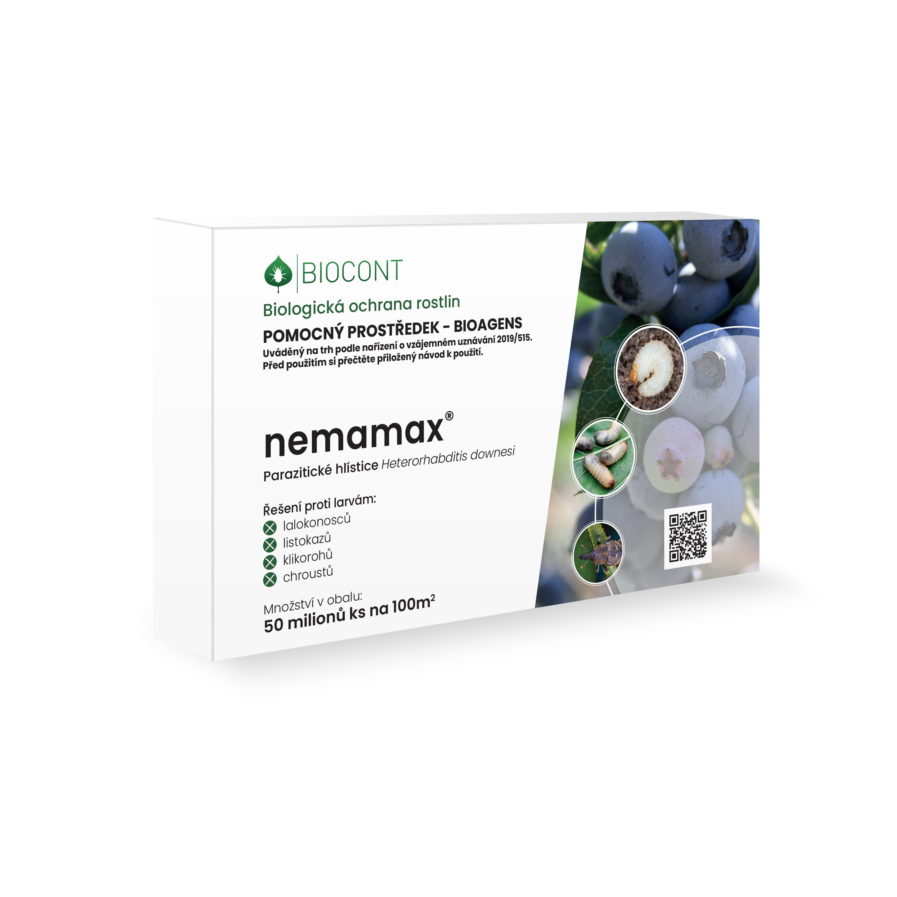 Levně Biocont Nemamax 50 mil (Heterorhabditis downesi) hlístice proti chroustům, lalokonoscům, klikorohům a listokazům