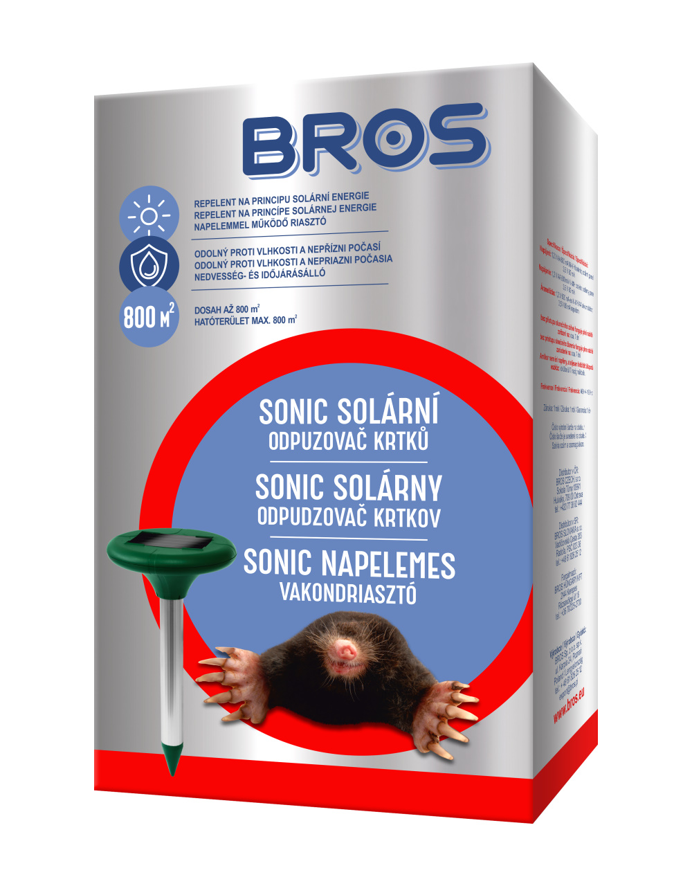 Levně BROS Sonic solární plašič krtků a hrabošů