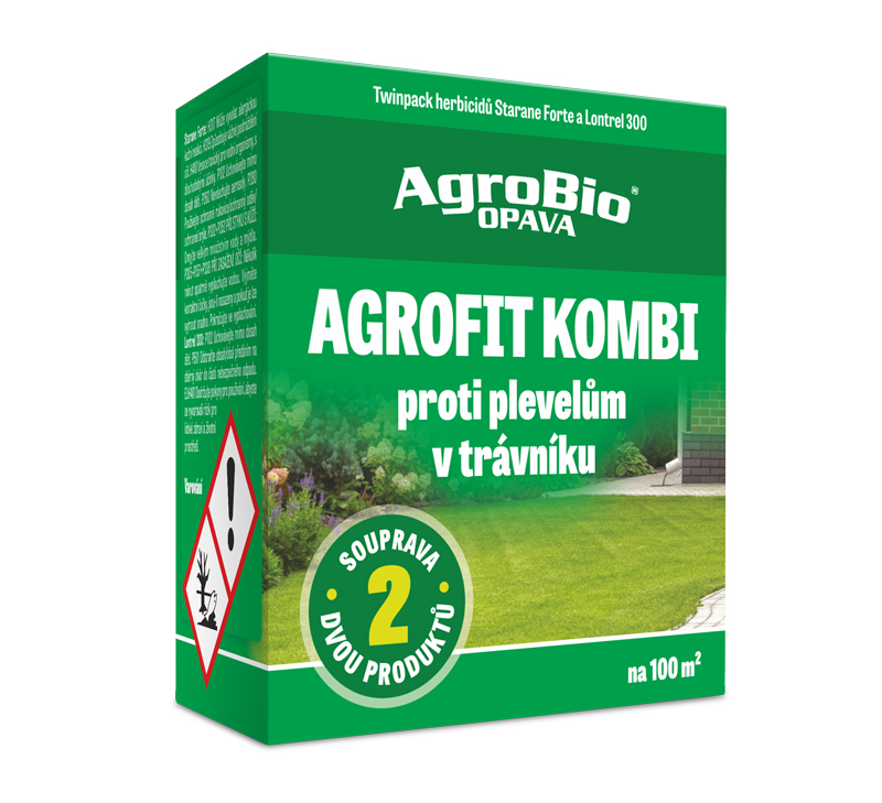 AgroBio OPAVA AGROFIT KOMBI - proti plevelům v trávníku na 100 m² - dvojbalení