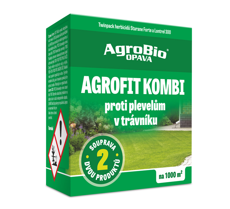 Levně AgroBio OPAVA AGROFIT KOMBI - proti plevelům v trávníku na 1000 m² - dvojbalení