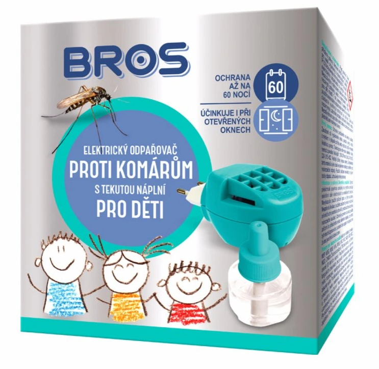Levně Bros elektrický odpařovač proti komárům pro děti s tekutou náplní