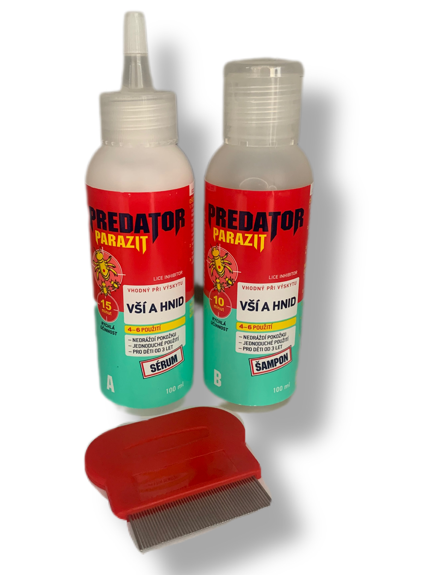 Leroy Cosmetics s.r.o. Predator Parazit – sérum, šampon a hřeben proti vším a hnidám