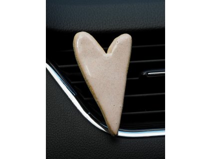 Dekorace do auta - Růžové protáhlé srdce