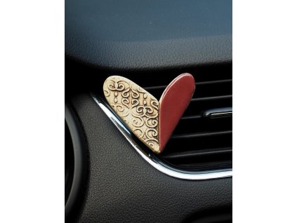 Dekorace do auta - Půlené srdce
