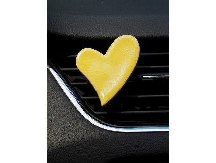 Dekorace do auta - Srdce butter yellow