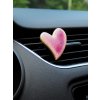 Dekorace do auta - Růžové srdce s efektní glazurou