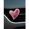 Dekorace do auta - Růžové srdce s efektní glazurou