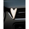 Dekorace do auta - Růžové protáhlé srdce