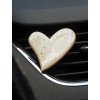 Dekorace do auta - Srdce bílé s puntíky