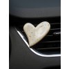 Dekorace do auta - Srdce bílé s puntíky