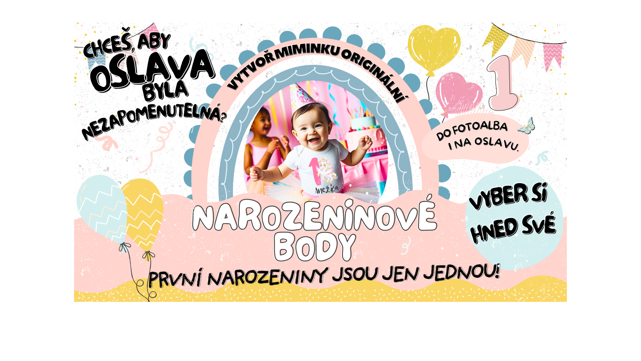 Narozeninové body na přání - první narozeniny