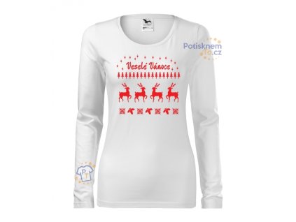damske triko vesele vanoce svetr se sobem 2