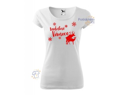 damske triko radostne vanoce s jeleny 3