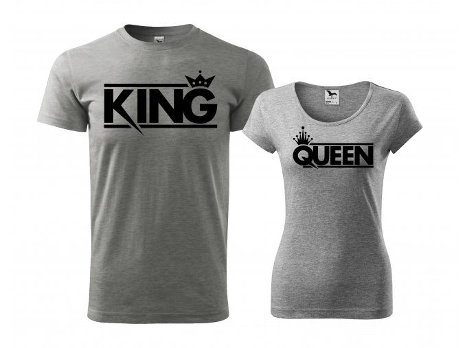 Trička King & Queen 253 šedé