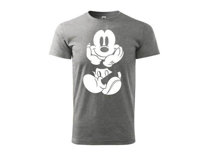 Tričko pánské Mickey Mouse 261 šedé/bílý potisk