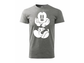 Tričko pánské Mickey Mouse 261 šedé/bílý potisk