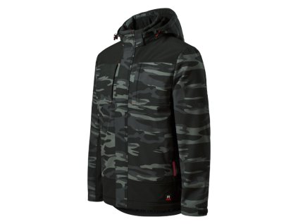 Vertex Camo Zimná softshellová bunda pánska (Velkost S, Farba camouflage dark gray)