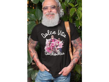 t shirt mockup featuring a senior man with a trendy style 28425