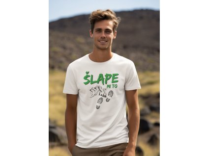 round neck tee mockup of a smiling man standing against some mountains for earth day m38194(1)