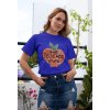tee mockup of a girl with a coy smile by a balcony 26628 blue