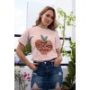 tee mockup of a girl with a coy smile by a balcony 26628 pink