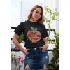 tee mockup of a girl with a coy smile by a balcony 26628 black