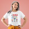 t shirt mockup featuring a senior woman posing at a studio 40321 r el2