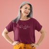 t shirt mockup featuring a senior woman posing at a studio 40321 r el2(2)