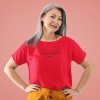 t shirt mockup featuring a senior woman posing at a studio 40321 r el2(3)
