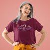 t shirt mockup featuring a senior woman posing at a studio 40321 r el2(2)
