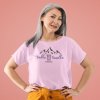 t shirt mockup featuring a senior woman posing at a studio 40321 r el2(1)