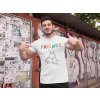 t shirt mockup of a fitness man posing against a wall with posters 28526(4)