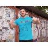 t shirt mockup of a fitness man posing against a wall with posters 28526(1)