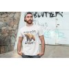 t shirt mockup of a man posing in front of a graffiti wall 28200