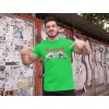 t shirt mockup of a fitness man posing against a wall with posters 28526(4)