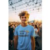 ai generated mockup of a happy man wearing a t shirt in a music festival m35827(2)