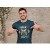 mockup of a muscular man pointing at his t shirt 28519(4)