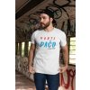 t shirt mockup featuring a bearded man with a cap by a graffiti wall 28194