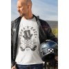 t shirt mockup featuring a biker holding his helmet 31787