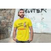 t shirt mockup of a man posing in front of a graffiti wall 28200