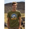 round neck tee mockup of a smiling man standing against some mountains for earth day m38194(4)