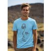 round neck tee mockup of a smiling man standing against some mountains for earth day m38194(2)