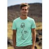round neck tee mockup of a smiling man standing against some mountains for earth day m38194(1)