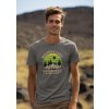 round neck tee mockup of a smiling man standing against some mountains for earth day m38194(4)