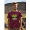 round neck tee mockup of a smiling man standing against some mountains for earth day m38194