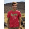 round neck tee mockup of a smiling man standing against some mountains for earth day m38194(4)