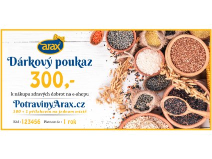 Darkovy poukaz UNI 2020 PotravinyArax.cz 300Kč