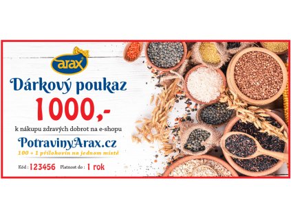 Darkovy poukaz UNI 2020 PotravinyArax.cz 1000Kč